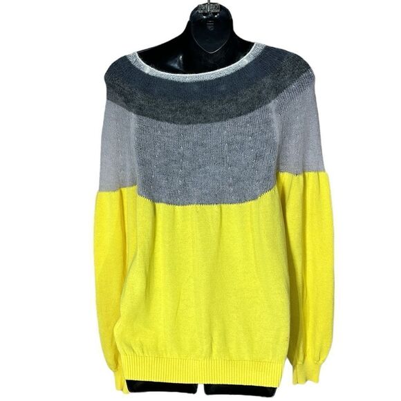 Reiss tulum color block sweater alpaca semi sheer delicate boat neck capsule xs - Picture 8 of 12